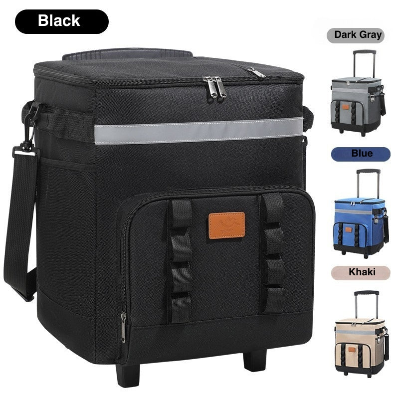 60-Can Large Capacity Rolling Cooler Bag β Insulated with Telescoping Handle & Wheels