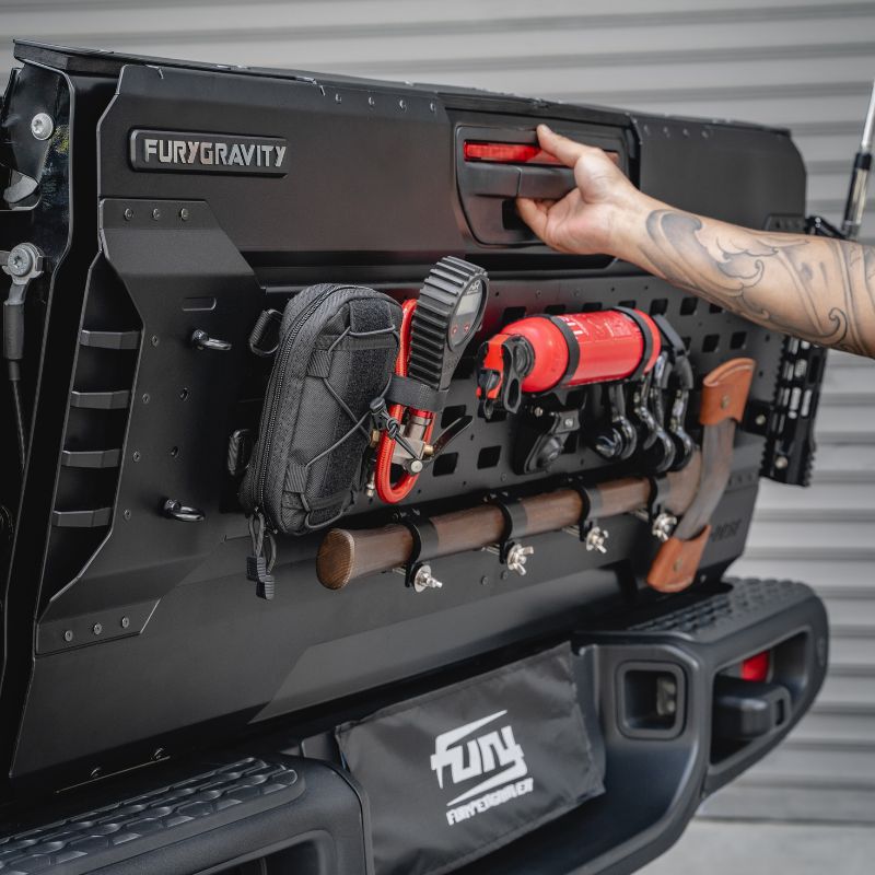 For 2020-2024 Jeep Gladiator JT FURY Tailgate MOLLE Panel – Aluminum Tool Organizer