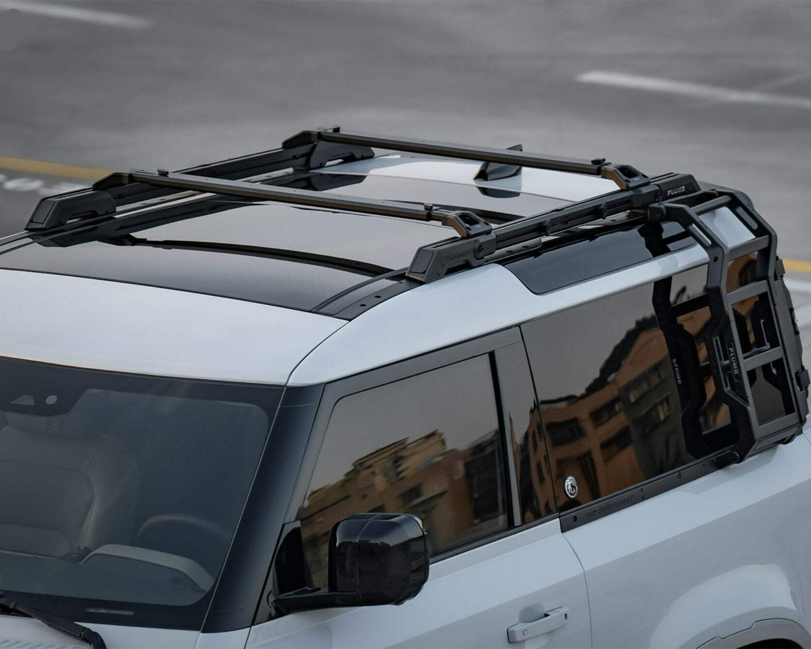 2020-2025 Land Rover Defender 90 PLUMB M-One Series Aluminum Adjustable Roof Rack with Wind Deflector