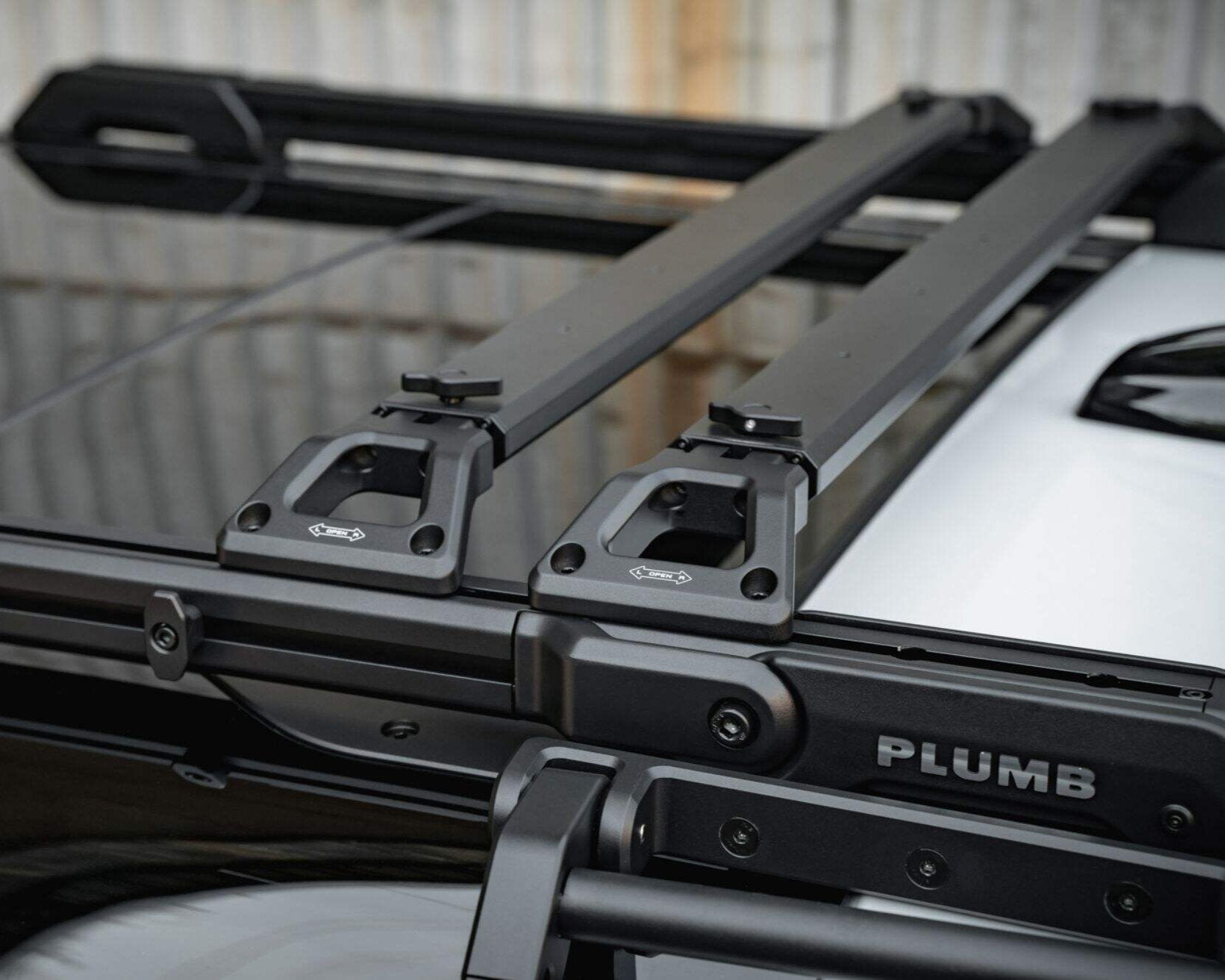 2020-2025 Land Rover Defender 90 PLUMB M-One Series Aluminum Adjustable Roof Rack with Wind Deflector