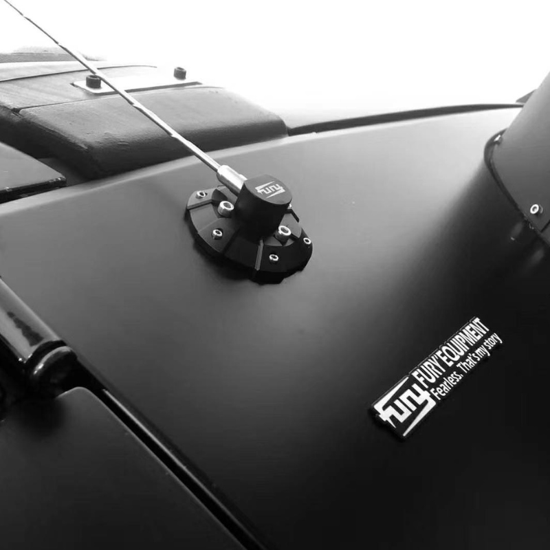 2007-2023 Jeep Wrangler JK, JL & Gladiator JT FURY Antenna Base Cover – Aluminum-Magnesium Alloy Antenna Mount Cap