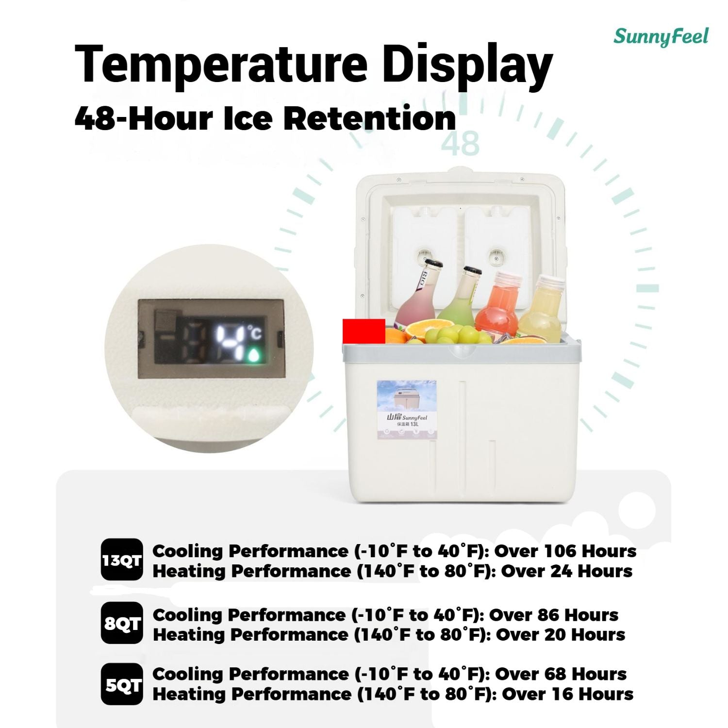 5/8/13QT Rotomolded Cooler Portable Ice Chest Ice Retention for 2-4 Days