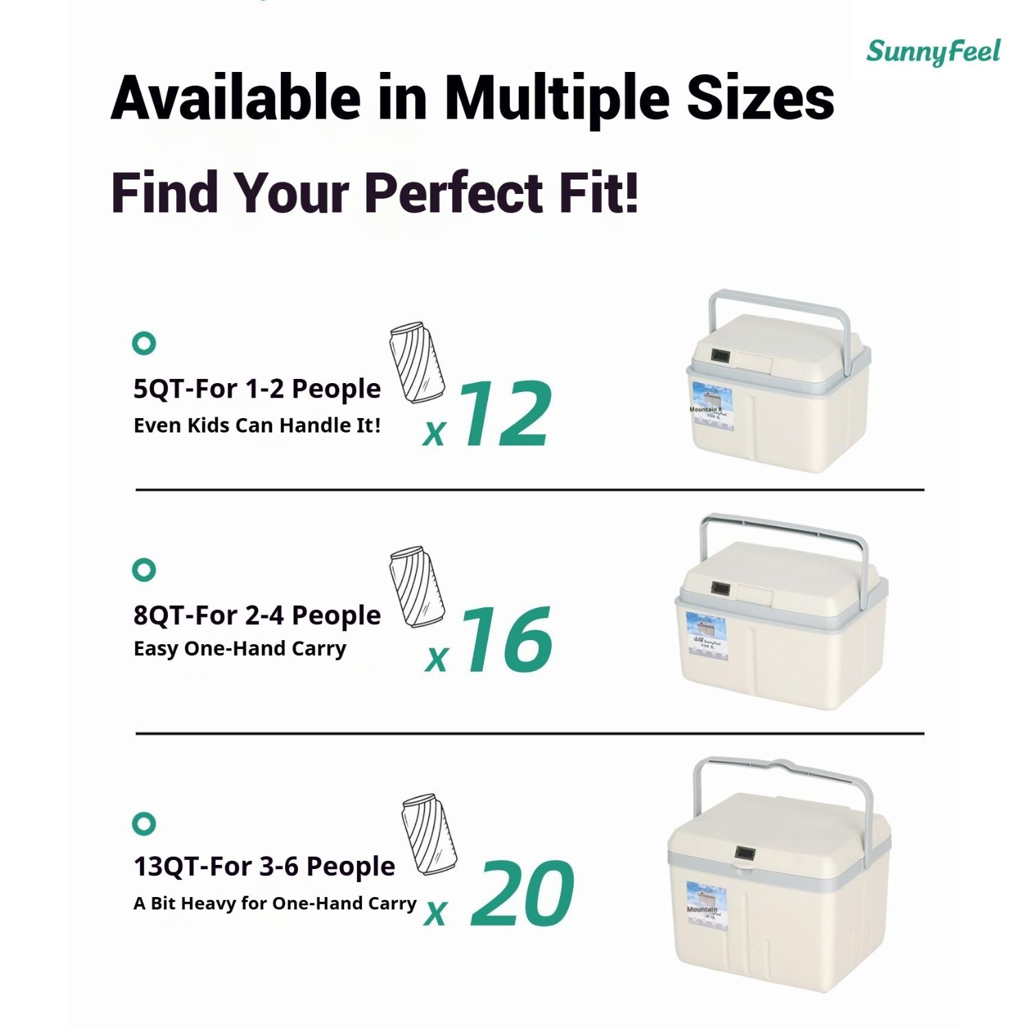 5/8/13QT Rotomolded Cooler Portable Ice Chest Ice Retention for 2-4 Days