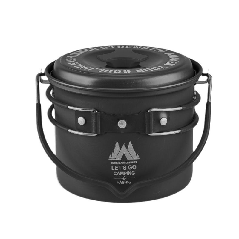 Wellhike Camping Pot Cookware – 1.4L Tactical Aluminum Portable Kettle for Outdoor Cooking