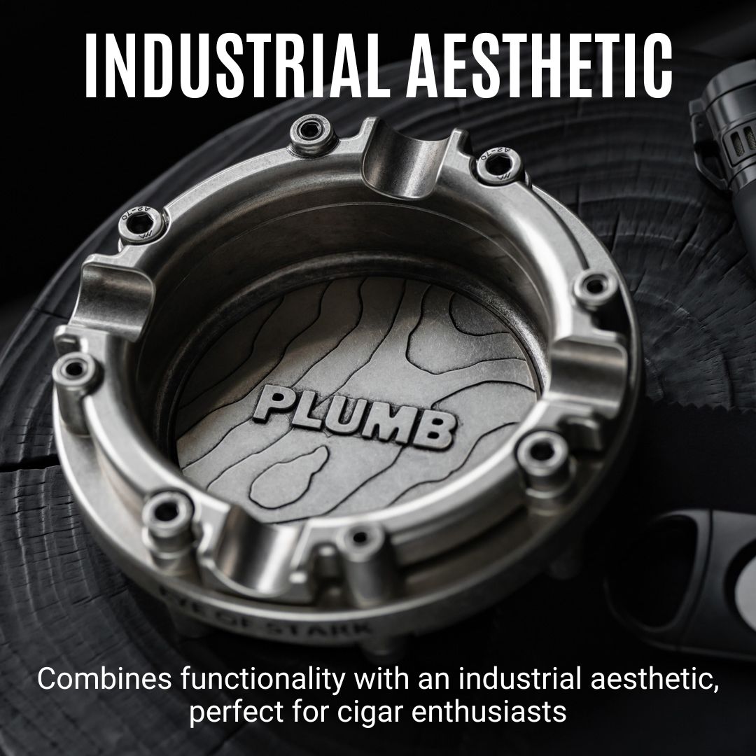 PLUMB Industrial Style Cigar Ashtray – Premium Aluminum-Magnesium Alloy with Handcrafted Finish